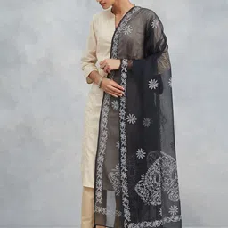 Fabindia Embroidered Cotton Silk Dupatta-image-61