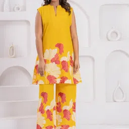 AUTUMN LANE Printed Mandarin Collar Top With Trousers Co-Ords Set-picture-39
