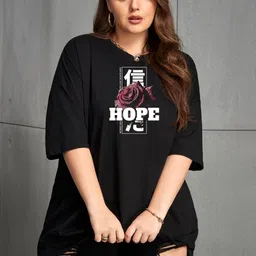 SZN Women Printed Drop-Shoulder Sleeves Applique T-shirt-image-26