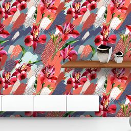 ArtzFolio Printed UV-Resistant Anti-Bacterial Watercolor Splatters With Doodle Peel & Stick Wallpaper-image-25
