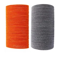 Guddan Set of 96 Orange & Grey Metal Velvet Bangles-image-80