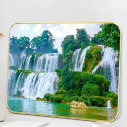 Livin'luxe Blue & Green Waterfall Printed Wall Art-picture-14