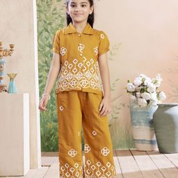 Aarika Girls Embroidered Pure Cotton Shirt With Palazzos-picture-5