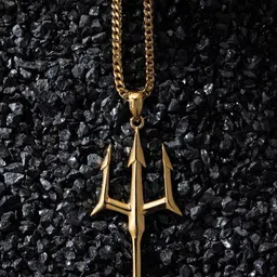 BEYTER Stainless Steel Shiv Trishul Pendant With Chain-picture-33
