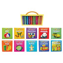 Dreamland First Padded Board Books Gift Box Set of 10 Books - ABC, Numbers, Shapes & Colours, Animals, Transport, Fruit, Vegetables, My Body, First Word Book, ... 2 Years - First Padded Board Book Series Pack-18