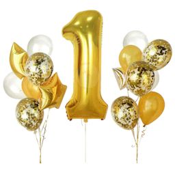 Party Propz 1st Birthday Balloon Set Golden - Pack of 16-11