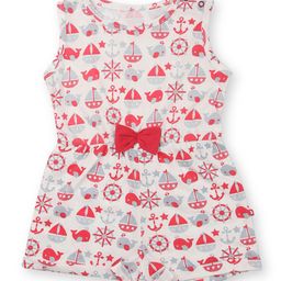 Nino Bambino Organic Cotton Sleeveless Boat & Dolphin Printed Jumpsuit - Multi Colour-image-49
