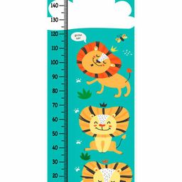 WENS Lion Height Measurement Removable Wall Sticker - Blue-23