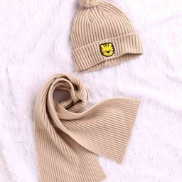 Babyhug Woolen Cap & Muffler Set Tiger Patch Beige -Diameter 10.5 cm-image-14