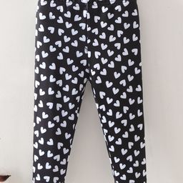 Kookie Kids Full Length Leggings Hearts Print - Black-image-34