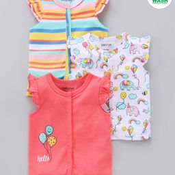 Babyoye Flutter Sleeves Jhabla  Pack of 3 - Multicolor-image-73