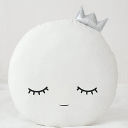 StyBuzz Full Moon Shaped Plush Velvet Cushion - White-image-16