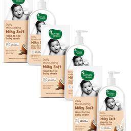 Mother Sparsh Milky Soft Daily Moisturizing Tear  Free Baby Head to Toe Wash-300 ml (Pack of 3)-image-4