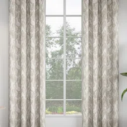 GM Beige & Grey 2 Pieces Floral Printed Room Darkening Door Curtain-image-39