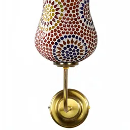 Devansh White & Red Textured Metal Bell Shaped Wall Lamp-image-78