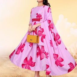 Femvy Women Floral Print Fit & Flare Maxi Dress-picture-44