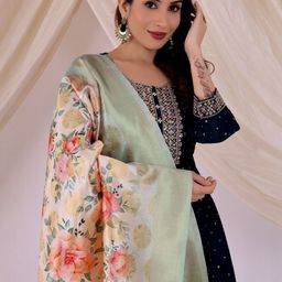 Moda Rapido Women Floral Woven Desgine Silk Dupptta-picture-9