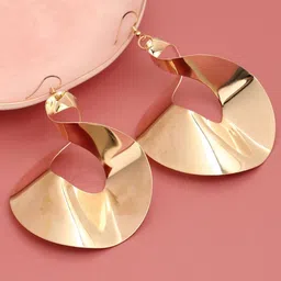 DressBerry Gold-Plated Geometric Shaped Drop Earrings-image-46