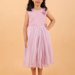 BAESD Applique Satin Fit & Flare Midi Dress-image-95