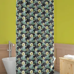 ArtzFolio Blue & Yellow Floral Printed Water Proof Shower Curtain-image-29