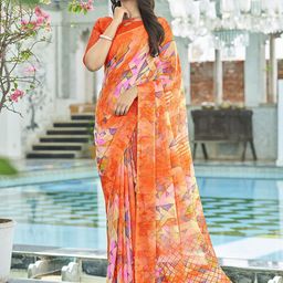 Anouk Rustic Poly Chiffon Dabu Saree-image-2