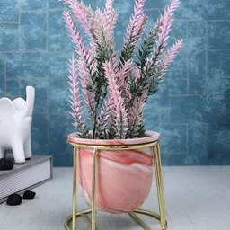 TAYHAA Pink 1 Pieces Lavender Artificial Plant With Pot-14