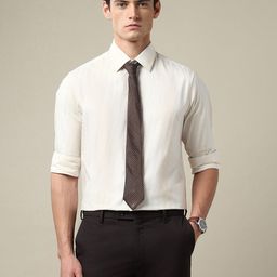 Arrow 1851 Tailored Fit Self Design Dobby Weave Pure Cotton Formal Shirt-picture-37