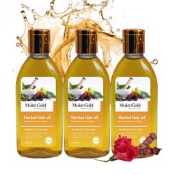 Axiom Set of 3 Mukti Gold Herbal Hair Oil With Rare Herbs- 100 ml Each-10