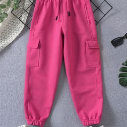 YK X Trampoline Kids Terry Cotton Mid-Rise Cargo Joggers-picture-36