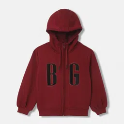 Blue Giraffe Girls Typography Printed Hood Front-Open Sweatshirt-42