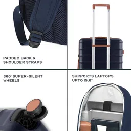 Assembly Set Of 3 Hard-Sided Trolley with backpack With USB Charging Port & Rain Cover image 5