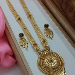 niva fashion Gold-Plated Brass Necklace & Earrings-image-1