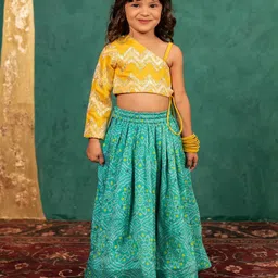Jilmil Girls Embellished Mirror Work Ready to Wear Cotton Lehenga & Choli-picture-30