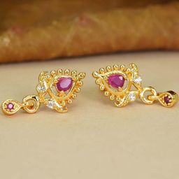 Sangria Floral Studs Earrings-image-52