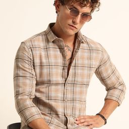 Bushirt Men Classic Tartan Checks Checked Casual Shirt-image-54
