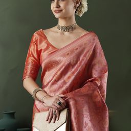 Sangria Woven Designed Zari Banarasi Saree With Blouse-image-16