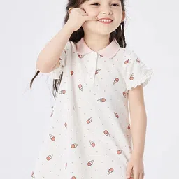 LULU & SKY Girls Printed Shirt Collar A-Line Mini Dress-image-50