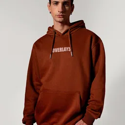 Overlays Men CoCoa Brown Oversized Hoodies-image-18
