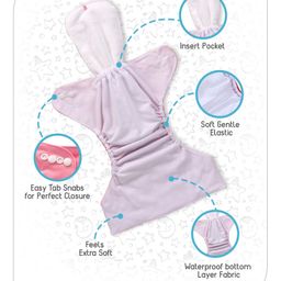 Babyhug Free Size Reusable Cloth Diaper With Insert - Pink image 3