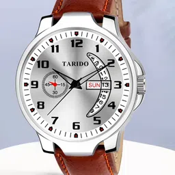 TARIDO Set Of 2 Men Analogue Watch TD_SM_SILVER_BROWN_STRAP_106-25
