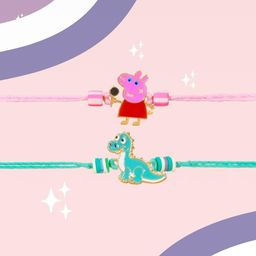 Kizzi Pack of 2 Peppa And Dino Charms Thread Rakhi-image-16
