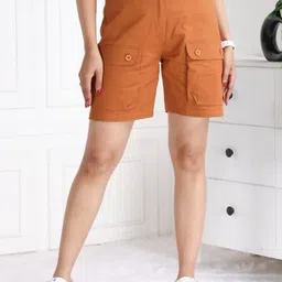 Mlada Solid Mid Rise Regular Fit CargoShorts-picture-31
