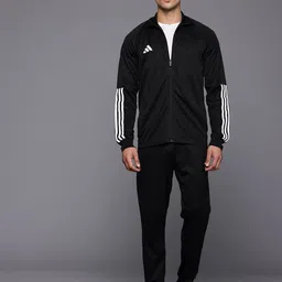 ADIDAS Striped Detail Mock Collar Sereno Jacket with Track Pants-picture-27