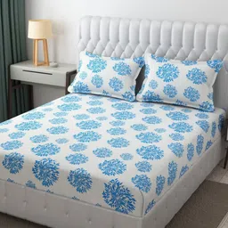 KIDS WONDERS Off WhitePrinted 160 TC King Bedsheet Set-182.88cm x 198.12cm x 20.32cm-image-94