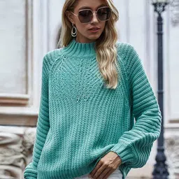 StyleCast Women Ribbed High Neck Pullover-picture-6