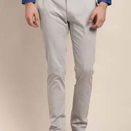 Turtle Men Checked Relaxed Tapered Fit Chinos Trousers-image-55