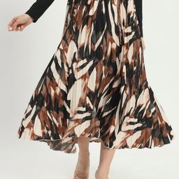ZWERLON Printed A Line Midi Skirt-picture-11