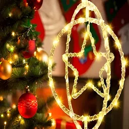 KAVYARA White Star Shape Christmas Pendant String Lights-35