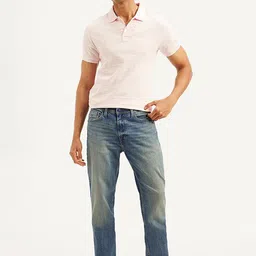 Levis Men Classic Regular Fit Mid-Rise Heavy Fade Mid-Rise Stretchable Jeans-image-26