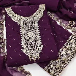 LeeliPeeri Designer Embroidered Unstitched Dress Material-image-92